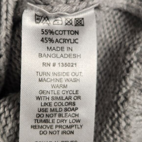 Kian D Mens Sweater Button Cable Knit Gray Size M Long Sleeve Cotton Blend EUC - Picture 10 of 11